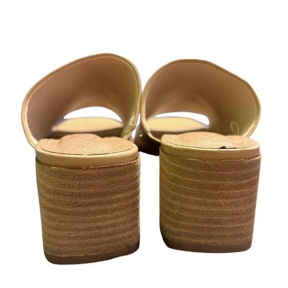 Joie Tan Nude Olympia Block Heel Slide Sandals Shoes Open Toe Faux Leather 9 - Picture 6 of 14